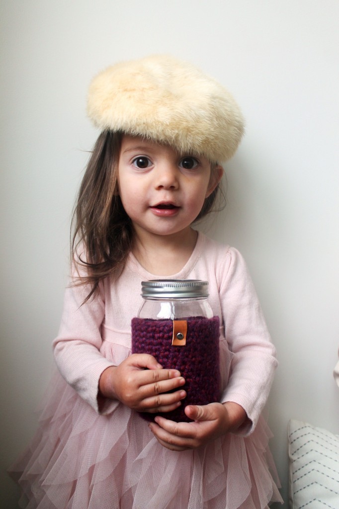 Giveaway! Not the child, the mason jar cover :)