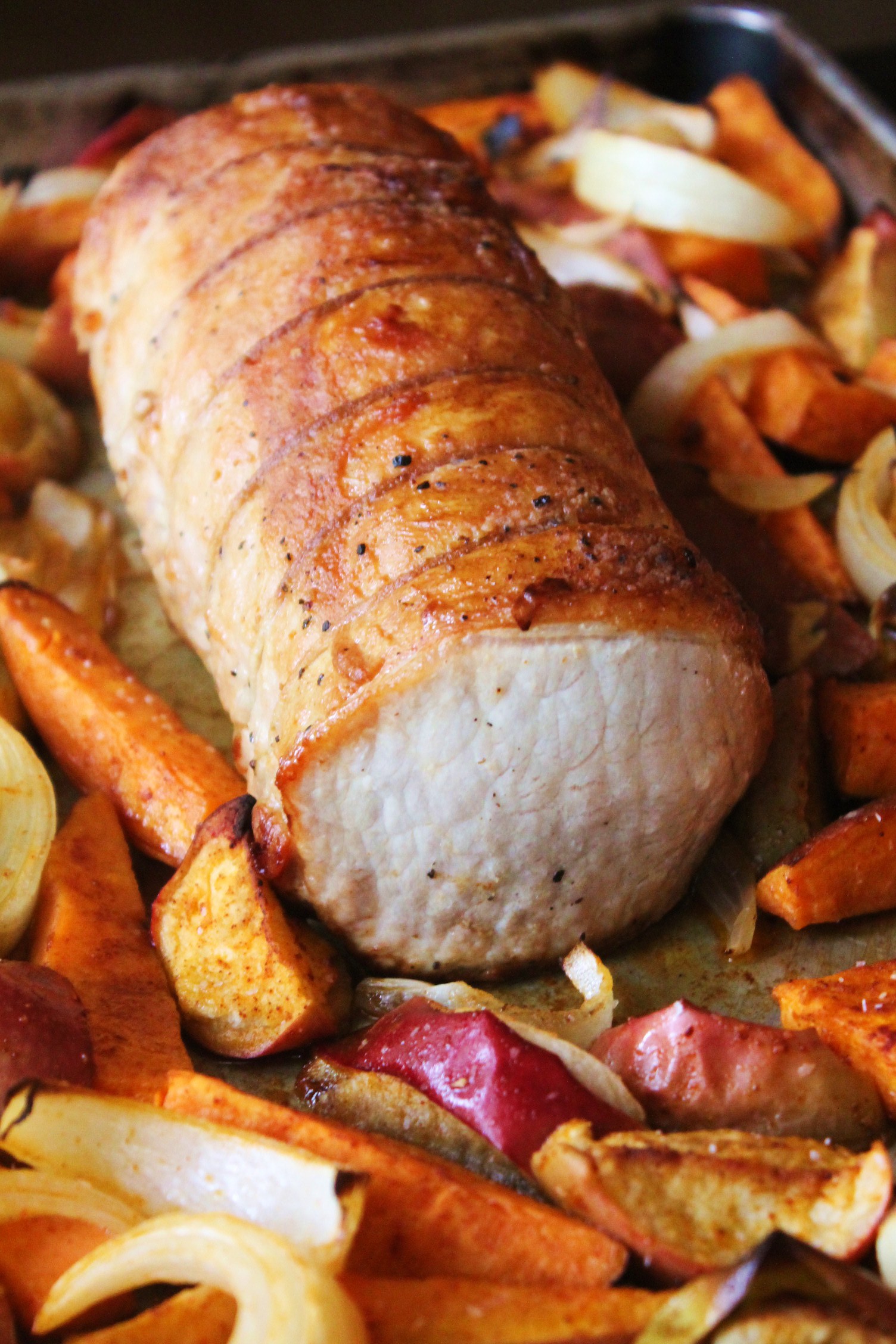 Pork Roast with Sweet Potatoes, Apples and Onions | GlutenFreeFix